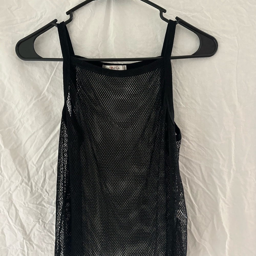 Heart Hips Black Mesh Camisole